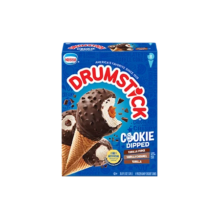 Drumstick Cookie Dipped Sundae Cones Variety Pack (8 pack).