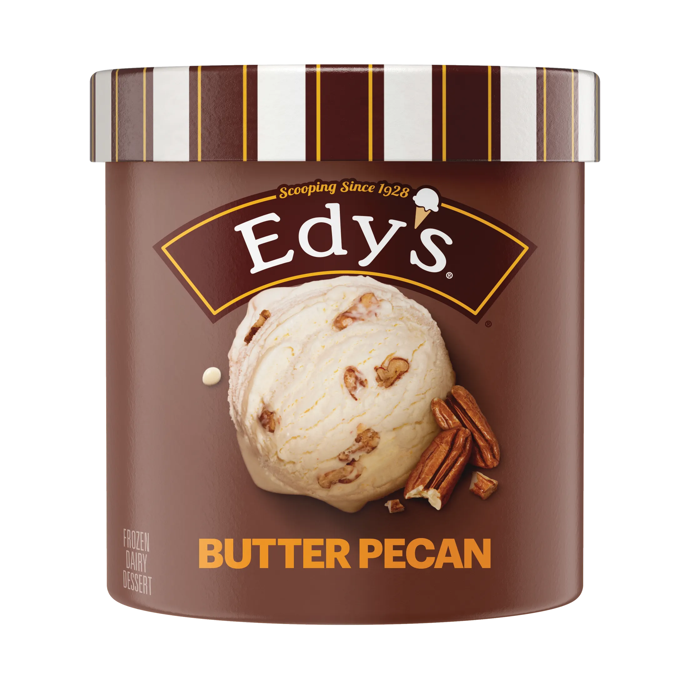 Edy's 48 oz tub of Butter Pecan Frozen Dairy Dessert.