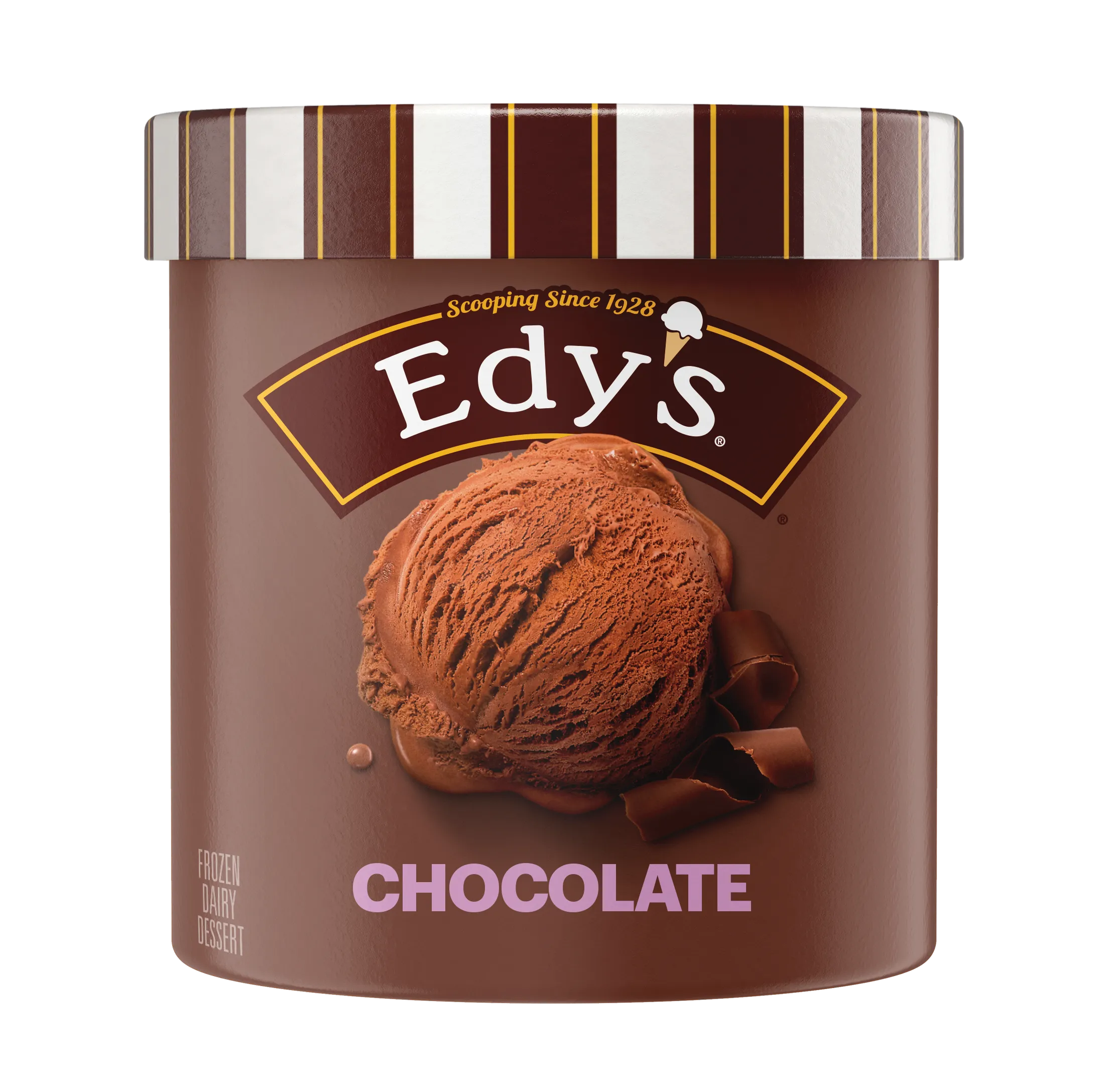 Edy's Chocolate frozen dairy dessert.