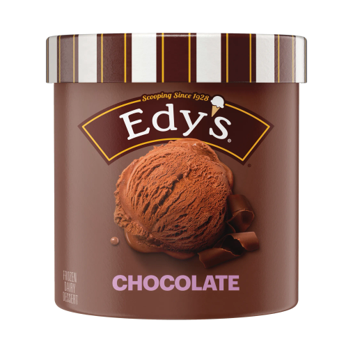 Edy's Chocolate frozen dairy dessert.