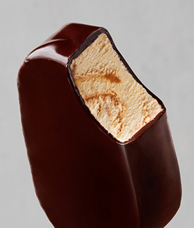 Caramel soft dipped ice cream bar
