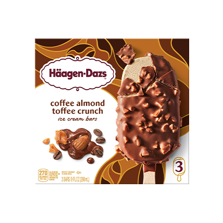 Haagen Dazs Coffee Almond Toffee Crunch Ice Cream Bars package.