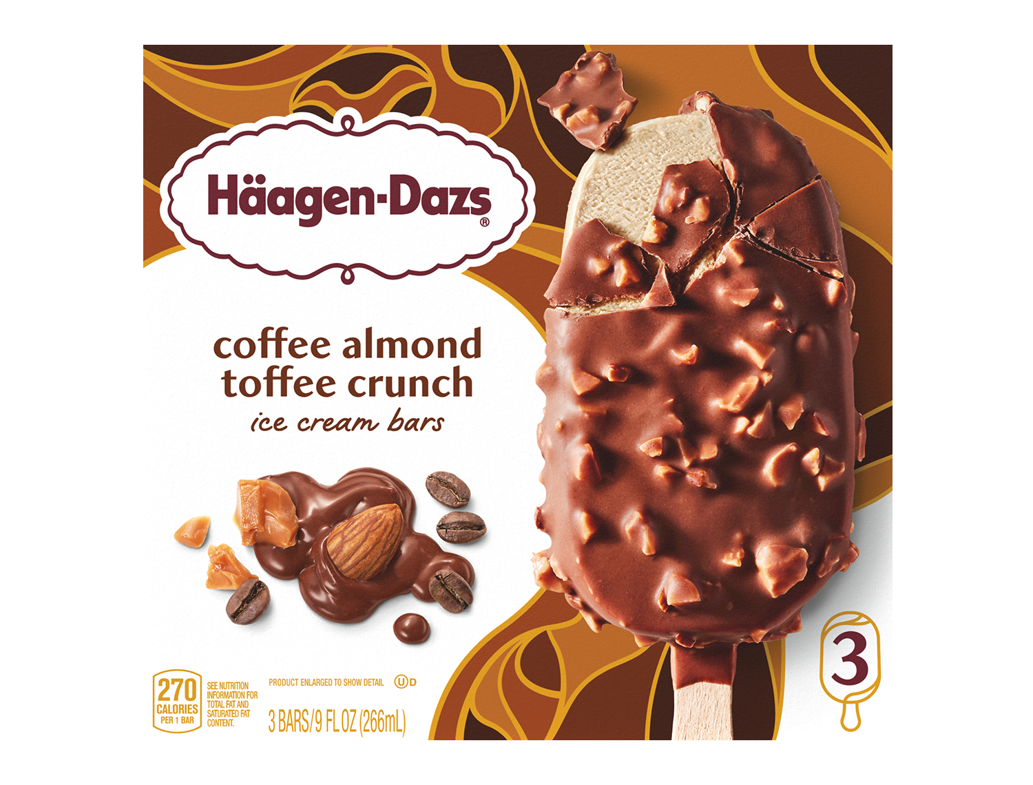 Haagen Dazs Coffee Almond Toffee Crunch Ice Cream Bars package.