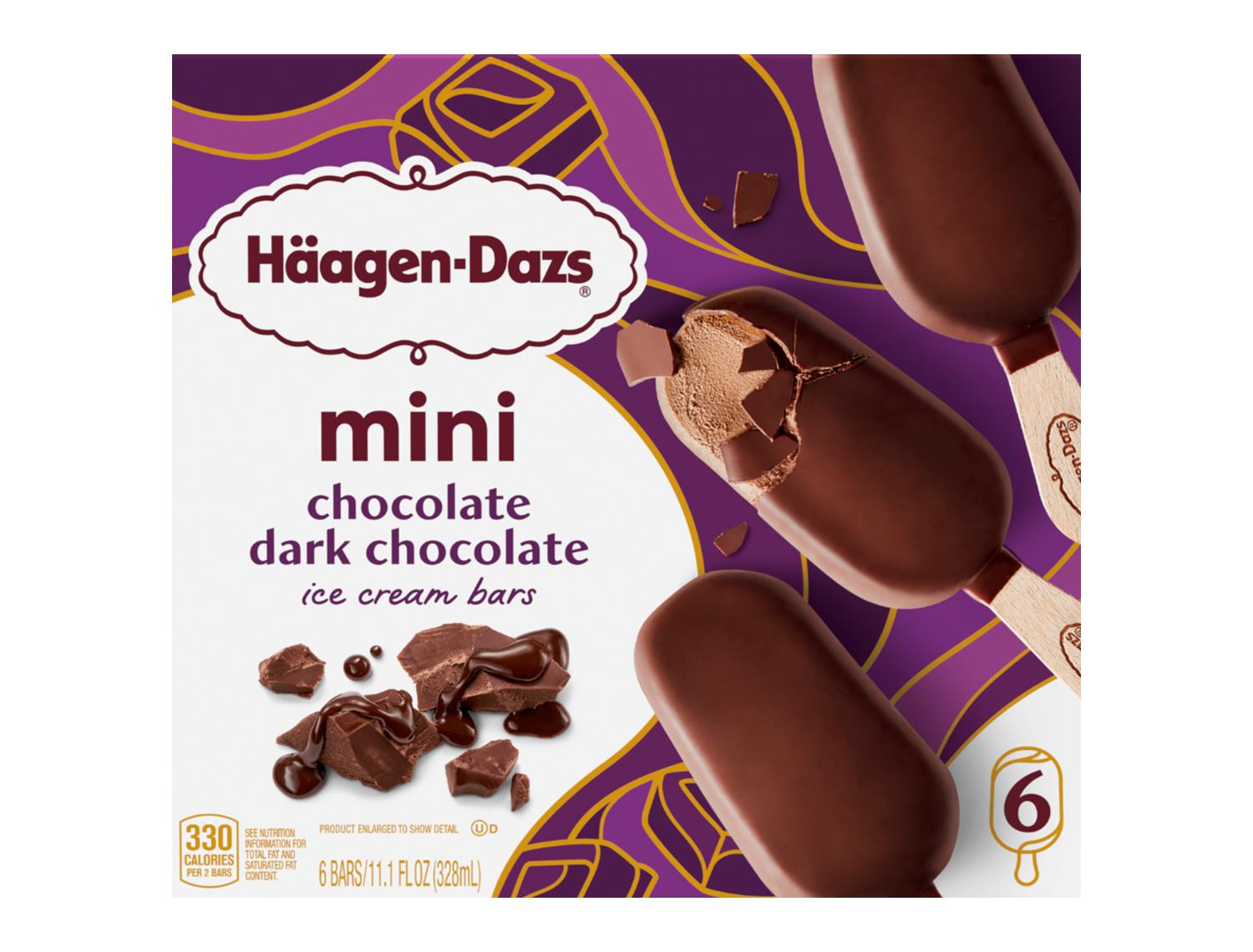 Haagen Dazs Mini Chocolate Dark Chocolate ice cream bars (6 pack).