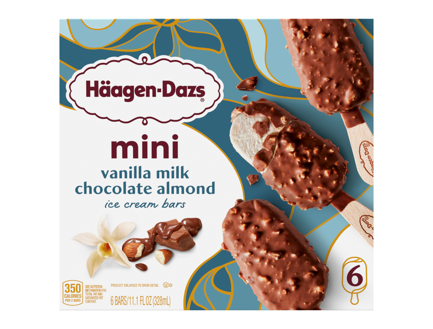 Haagen Dazs Mini Vanilla Milk Chocolate Almond Ice Cream Bars (6 pack).