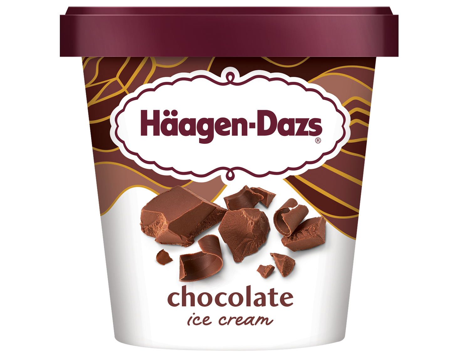 Haagen Dazs Chocolate Ice Cream 14 oz tub.