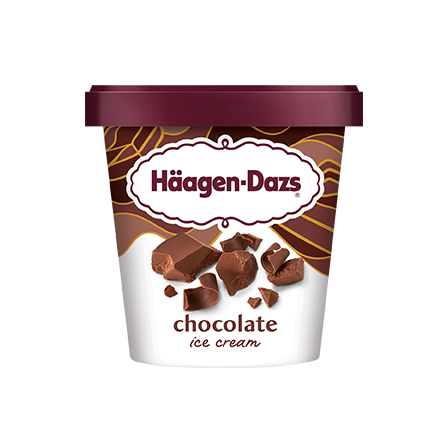 Haagen Dazs Chocolate Ice Cream 14 oz tub.
