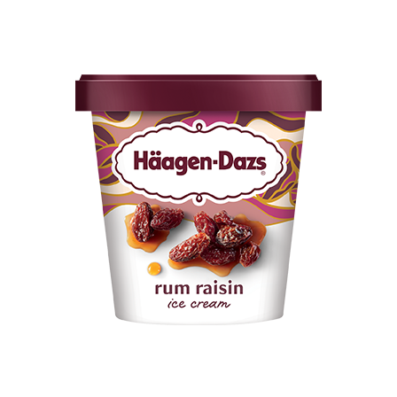 Haagen Dazs Rum Rasin Ice Cream Tub.