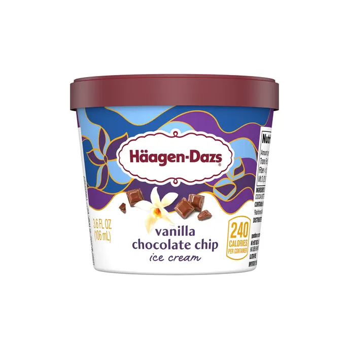 Pint of Haagen-Dazs vanilla chocolate chip ice cream