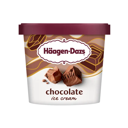 Haagen Dazs Chocolate Ice Cream 3.6 oz tub.