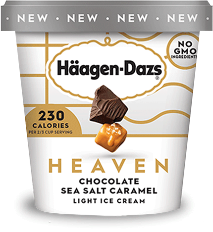 Pint of Haagen-Dazs heaven chocolate sea salt caramel ice cream