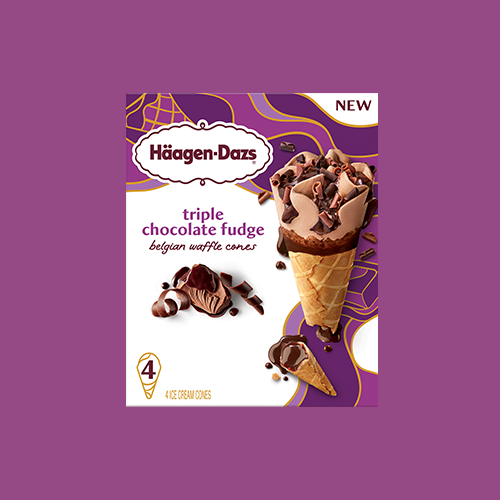 Triple Chocolate Fudge Cone 4 Cones
