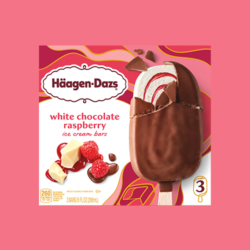 White Chocolate Raspberry Ice Cream Bars 3 Bars