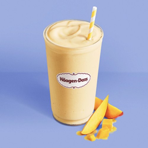 Aloha Mango Smoothie Peaches and banana with Mango Sorbet, pineapple juice and Vanilla Ice Cream.