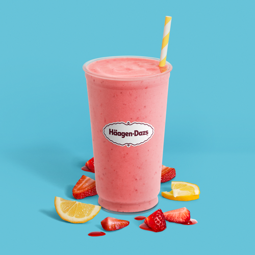 Strawberry Frozen Lemonade Juicy Strawberry Sorbet blended with refreshing lemonade.