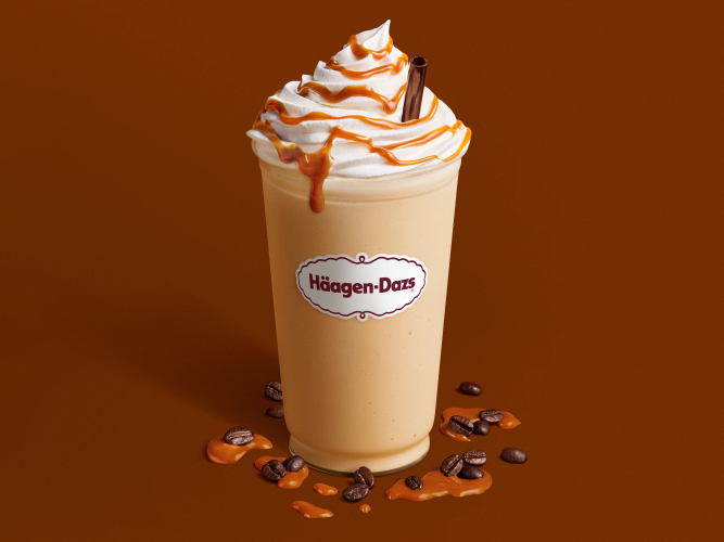 Caramel Coffee Shake Sweet Dulce de Leche Ice Cream blended with Coffee Ice Cream and finished with silky whipped cream and warm caramel.