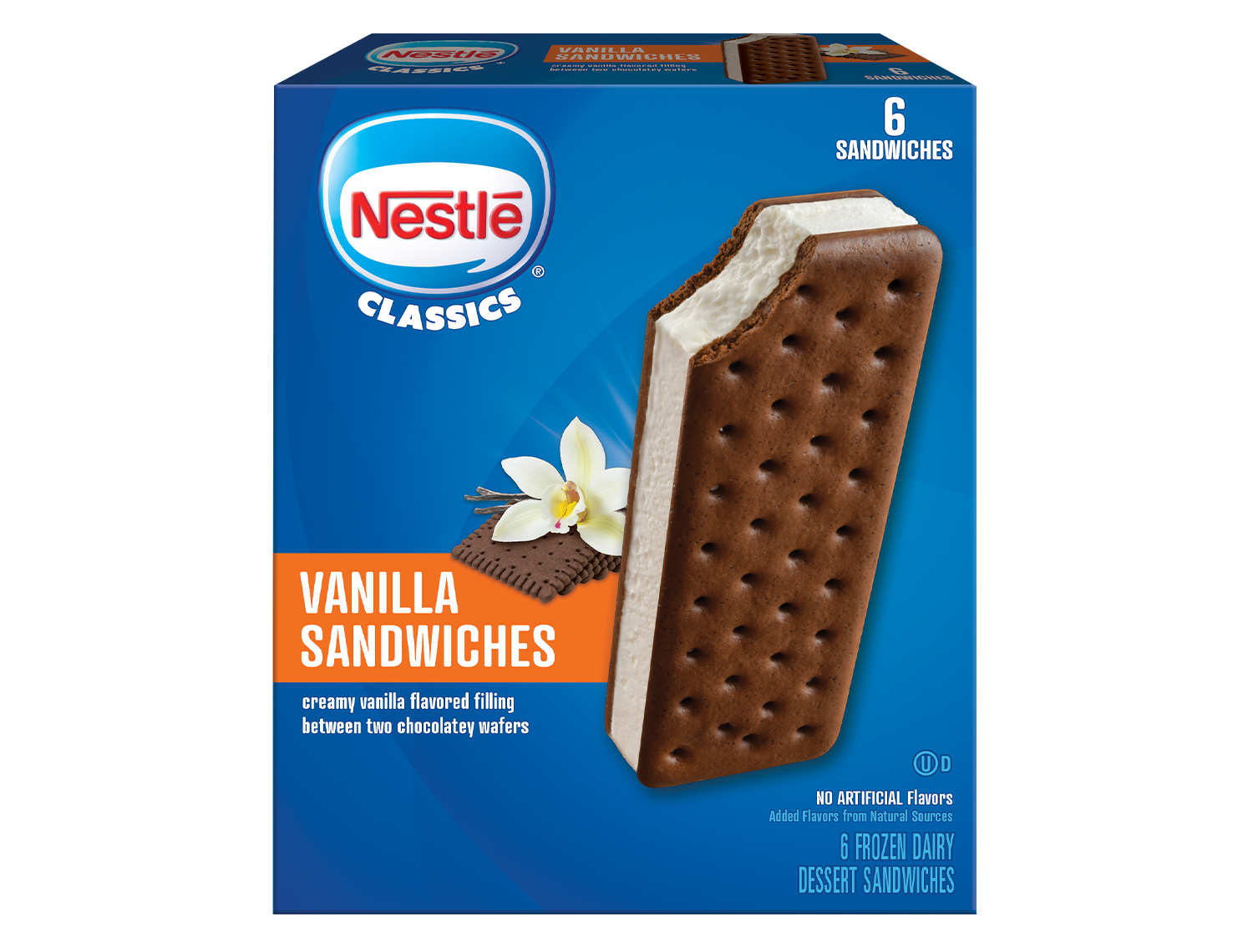Package of 6 Nestle Classic Ice Cream Sandwiches. 