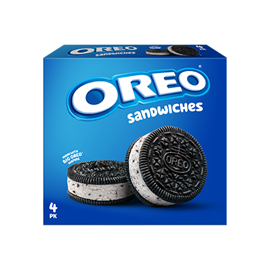 4 Pack of Oreo Frozen Dairy Dessert Sandwiches.
