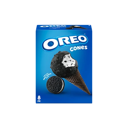 8 count of Oreo Cones frozen dairy dessert.