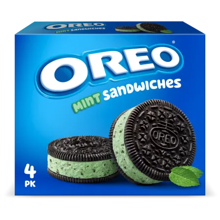 Oreo Mint Sandwiches Frozen Dairy Dessert 4 pack.