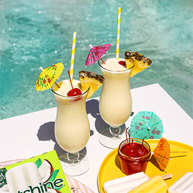 Outshine pina coladas with umbrellas