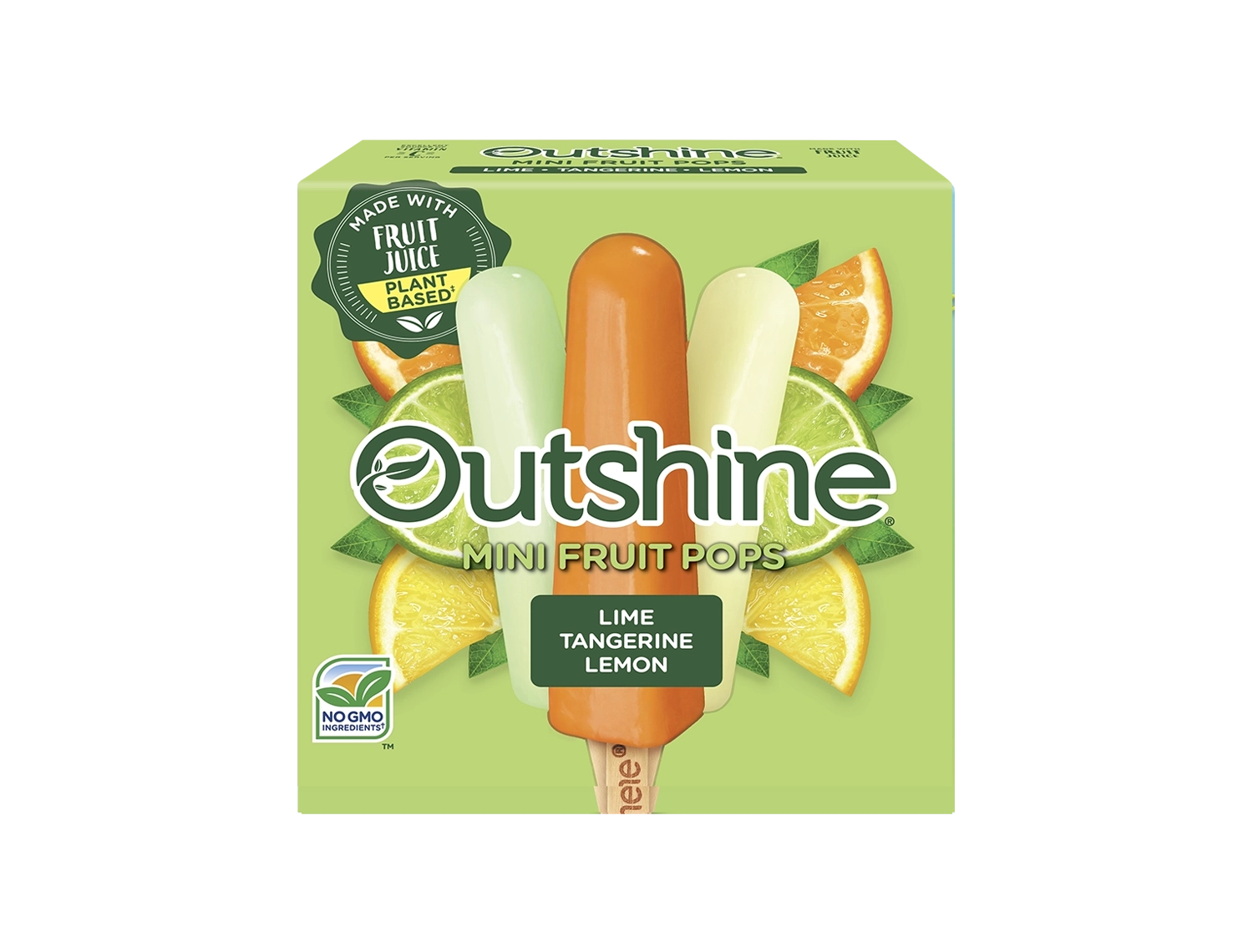 Outshine Lime, Tangerine, Lemon Mini Frozen Fruit Pops Variety pack.