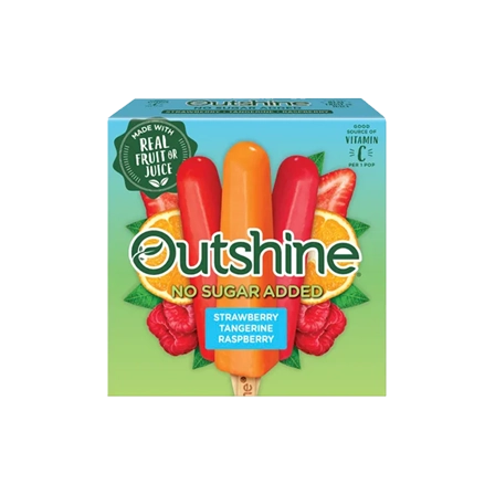Box of Outshine No Sugar Added fruit pops.