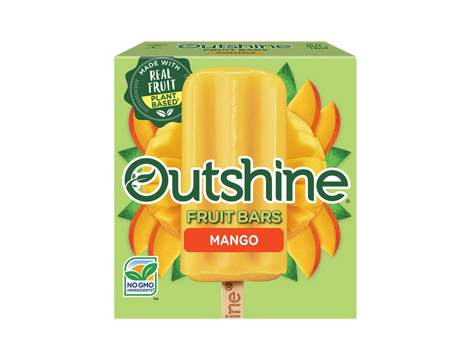 Package of Outshine Mango Frozen Fruit Bars.