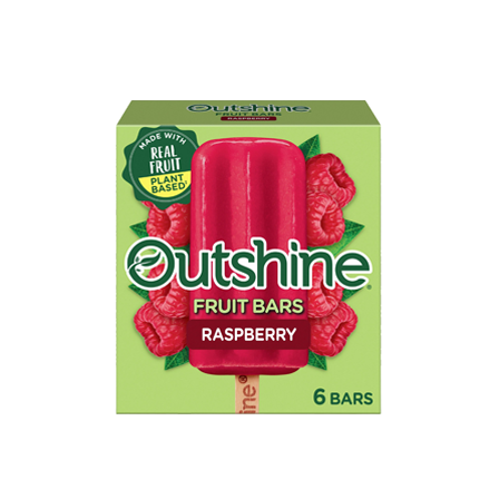 Outshine Raspberry Frozen Fruit Bars.