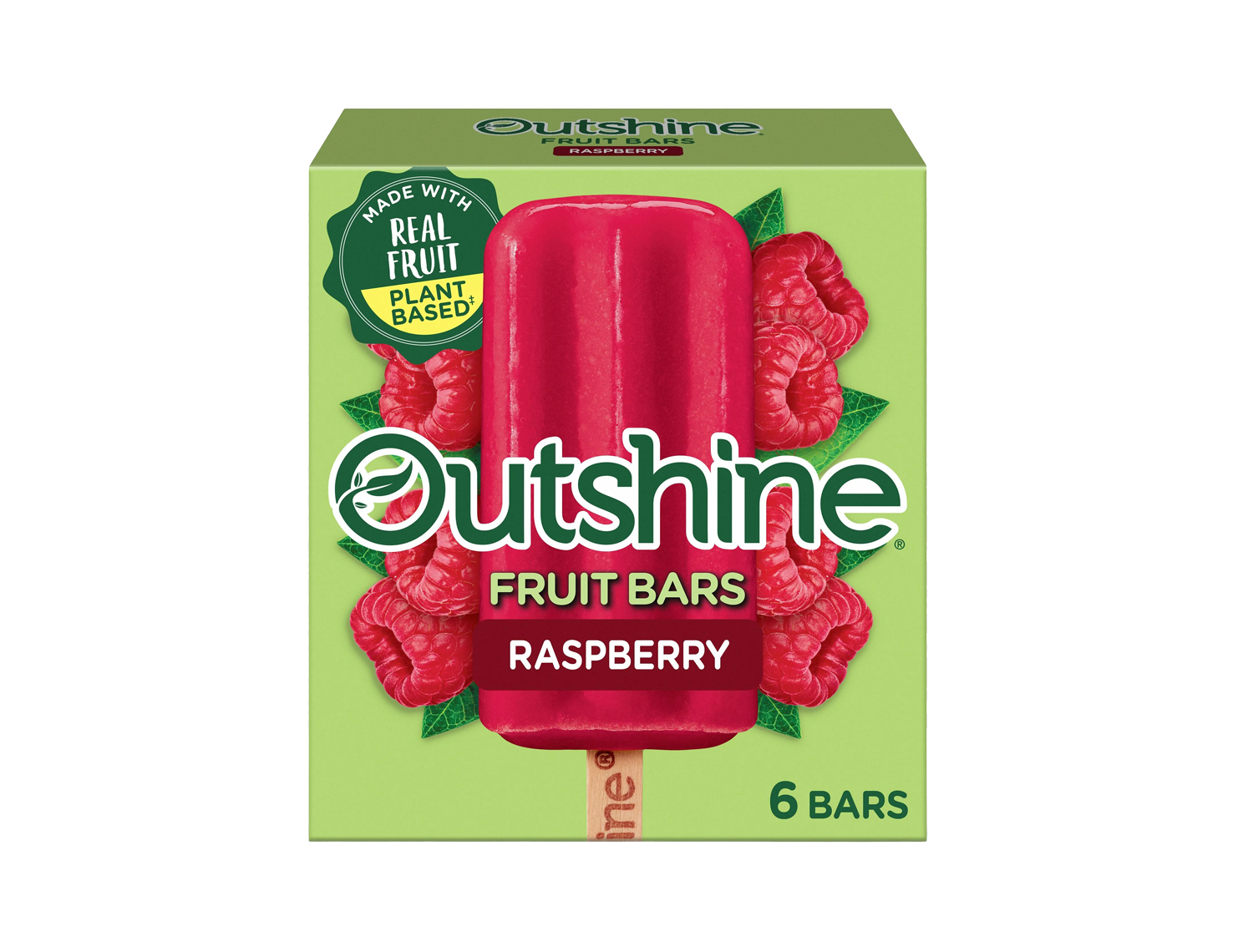 Outshine Raspberry Frozen Fruit Bars.