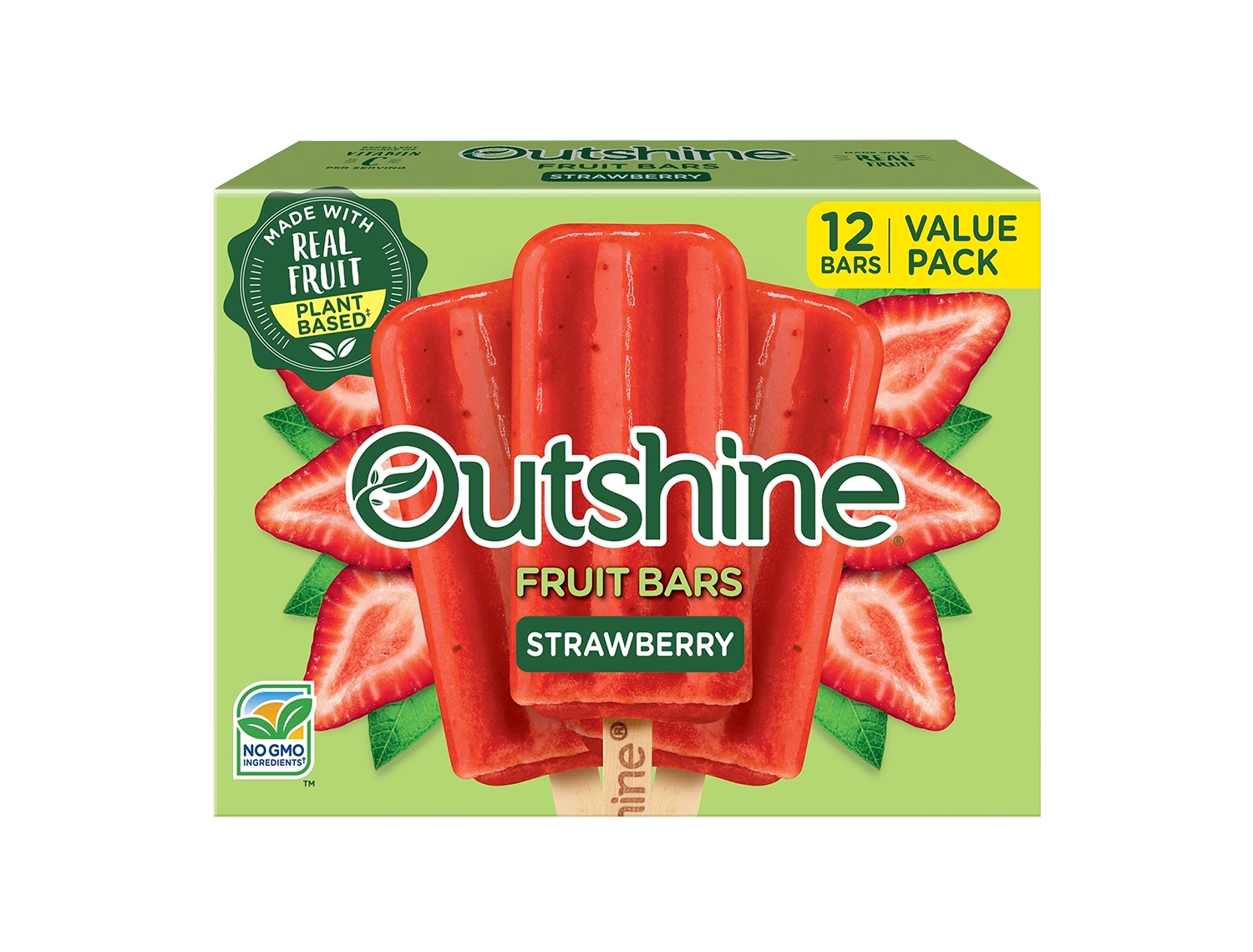 Outshine Strawberry Frozen Fruit Bars Value 12 Pack.