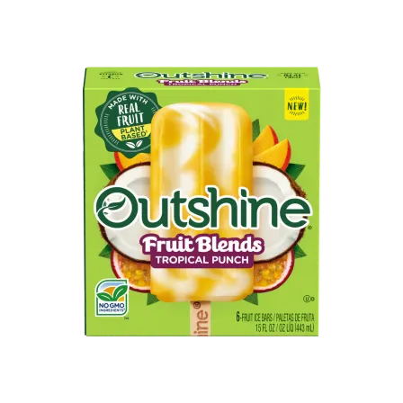Outshine Tropical Punch Fruit Blend Frozen Fruit Bars package.
