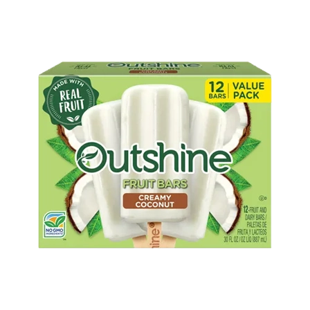 Outshine Creamy Coconut Frozen Fruit Bars Value 12 Pack.