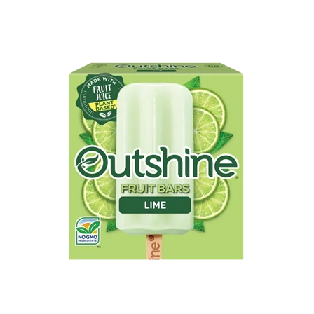 Package of Outshine Lime Frozen Fruit Bars.