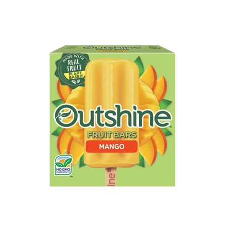 Package of Outshine Mango Frozen Fruit Bars.