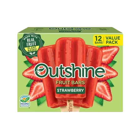 Outshine Strawberry Frozen Fruit Bars Value 12 Pack.